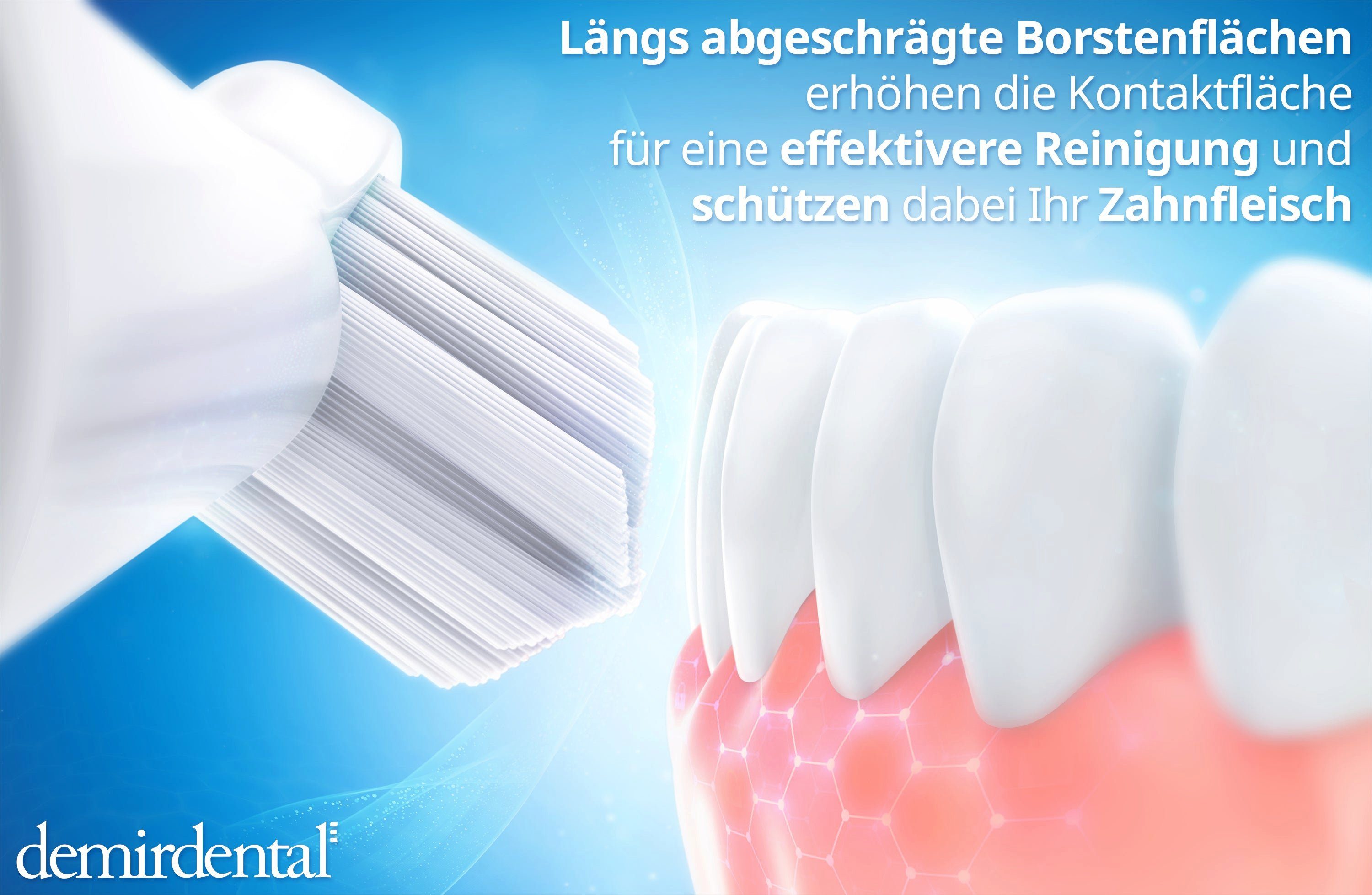 demirdental Aufsteckbürsten passend für Philips Sonicare Ersatzbürsten, Sensitive, Weiß, HX6054/HX6058