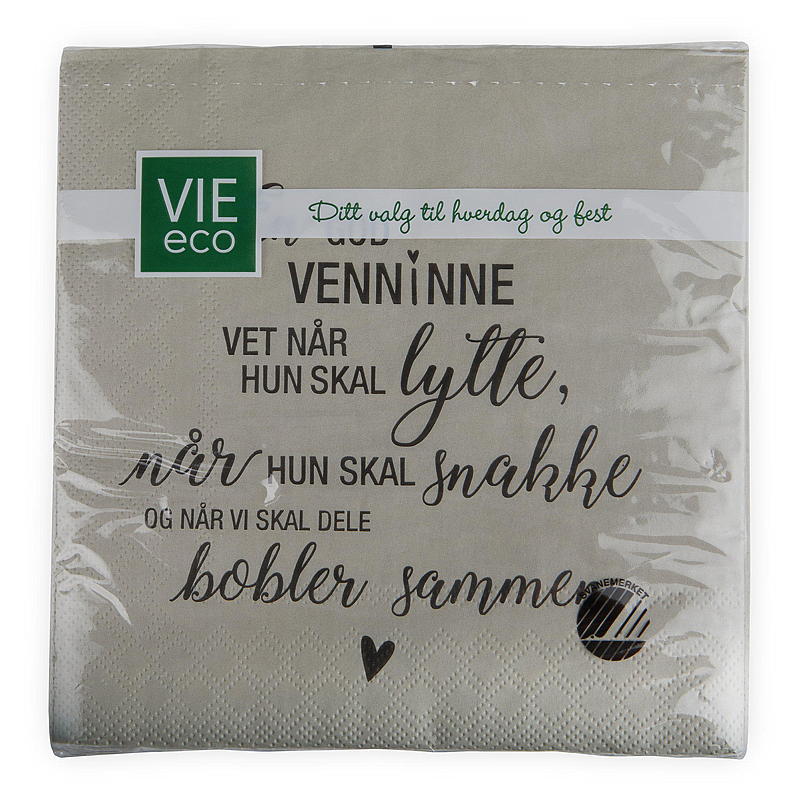 Vie Eco Servietter 20-pk 33x33 cm, En god venninne