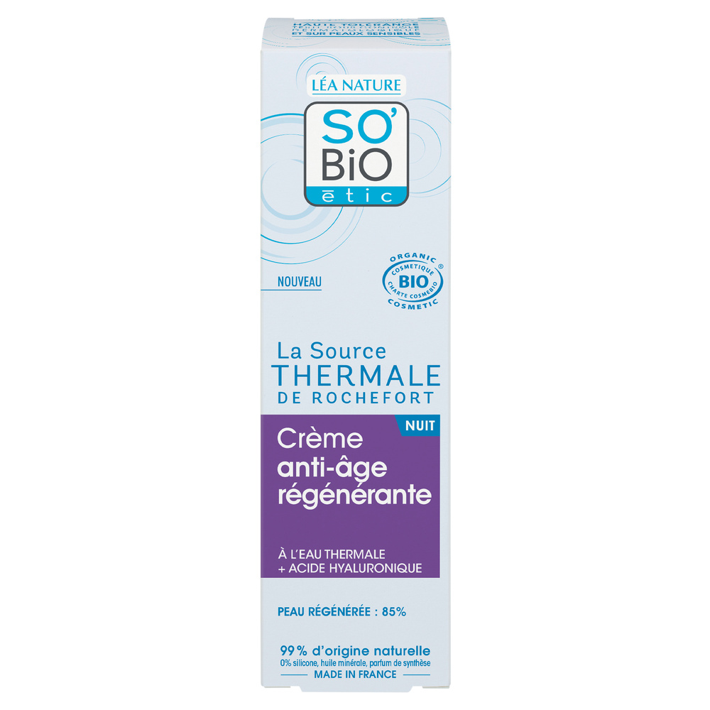 LÉA NATURE SO BiO étic Crème anti-âge régénérante nuit, haute tolérance - Eau thermale de Rochefort Crème nuit