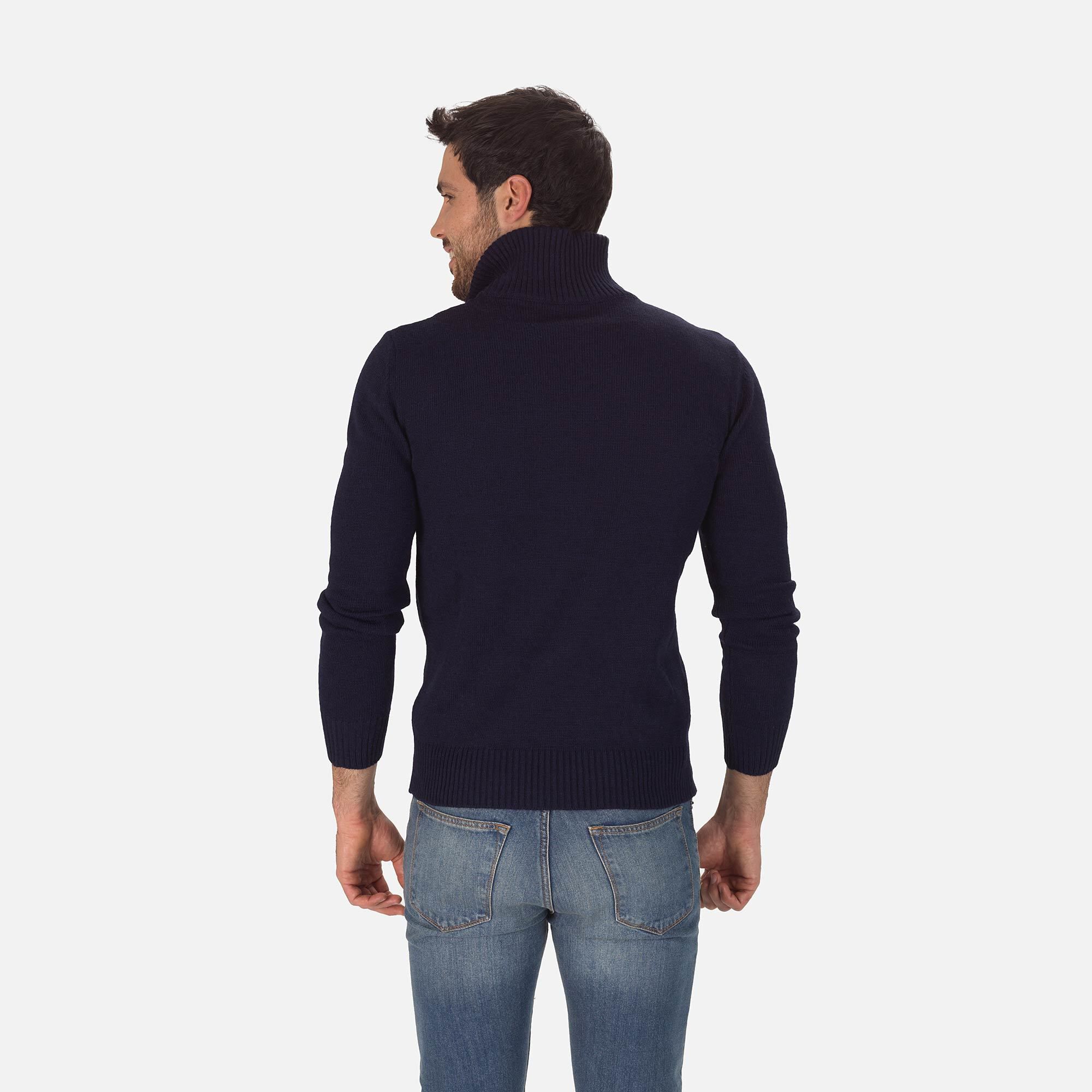 Pull en maille à col zippé Homme