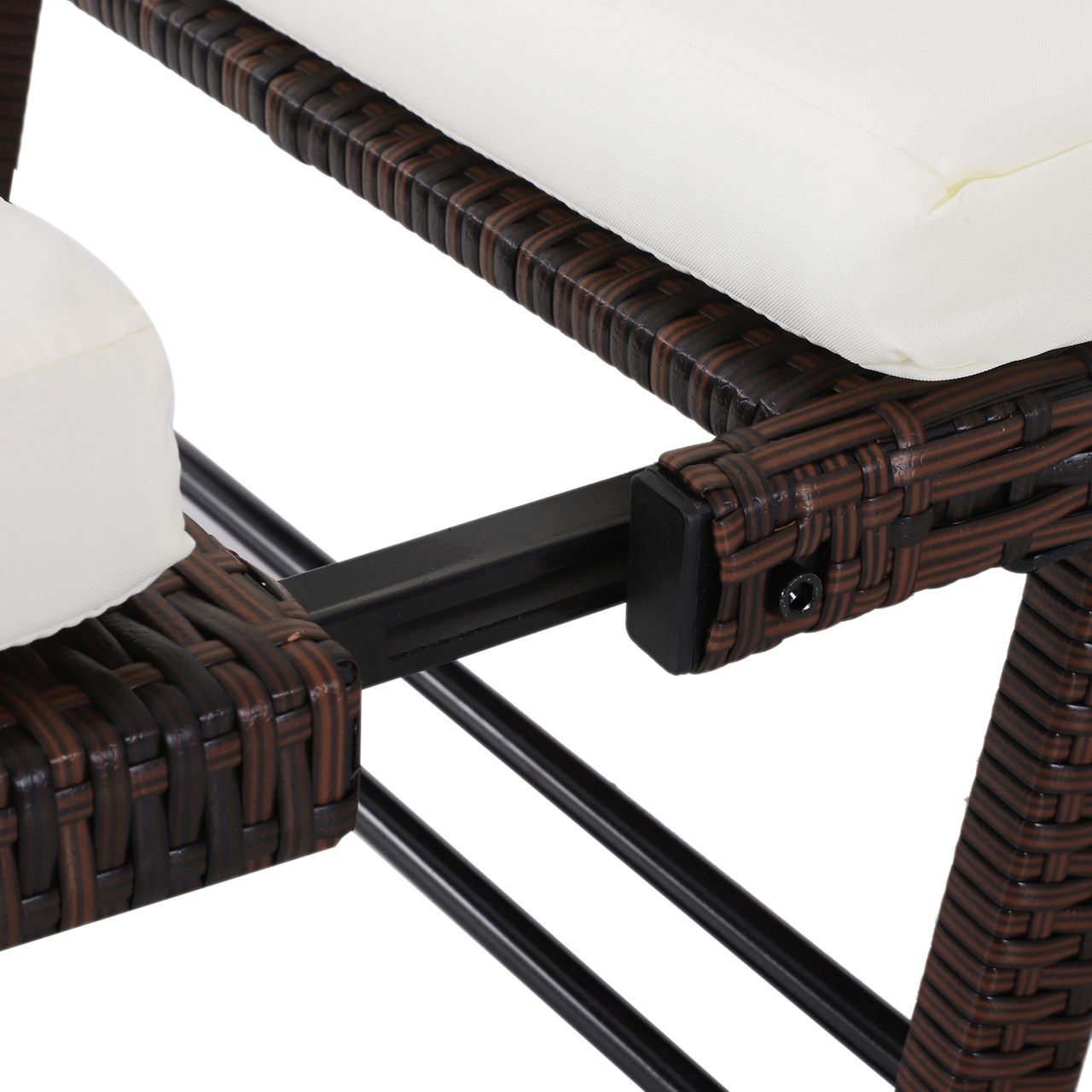 Outsunny Polyrattan Gartensofa 2 Sitzer Loungesofa Gartenliege klappbar Braun