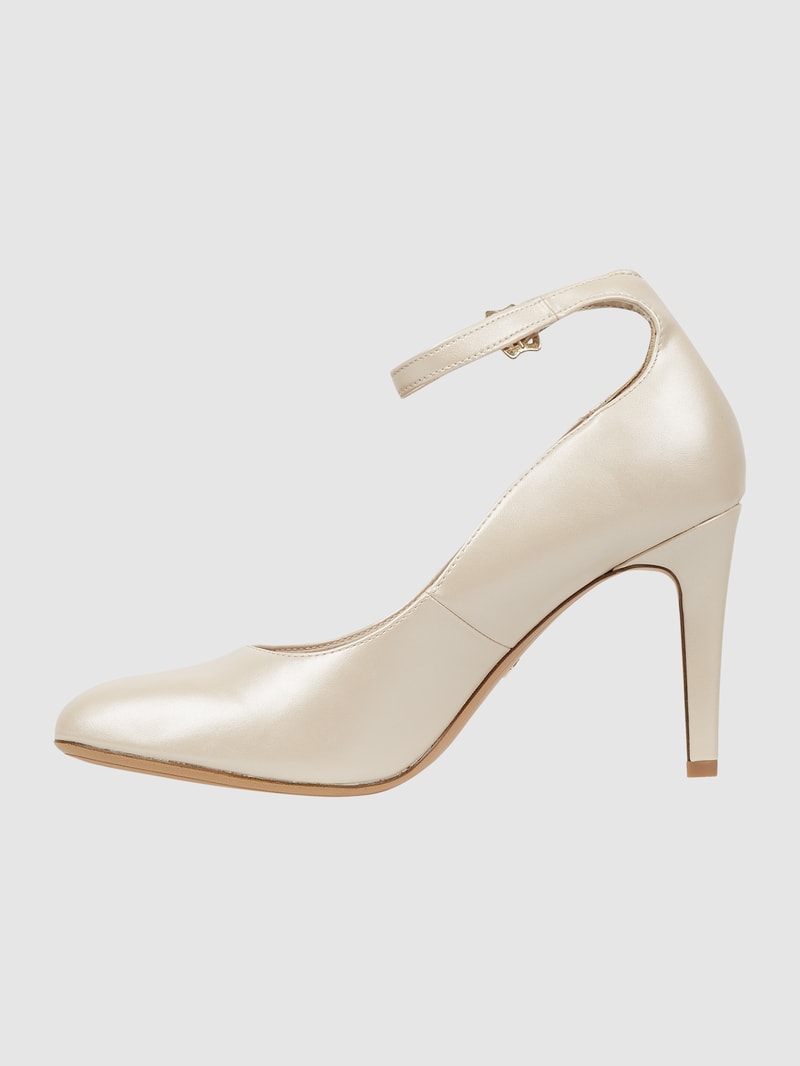 Pumps in Leder-Optik in offwhite