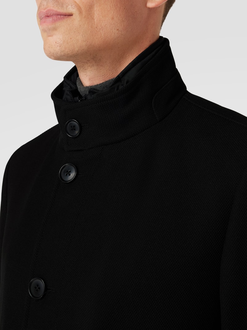 Mantel mit Strukturmuster in schwarz