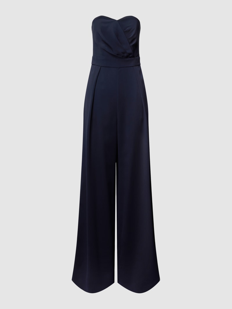 Jumpsuit in Bandeau-Form Modell 'Crepe' in marineblau meliert