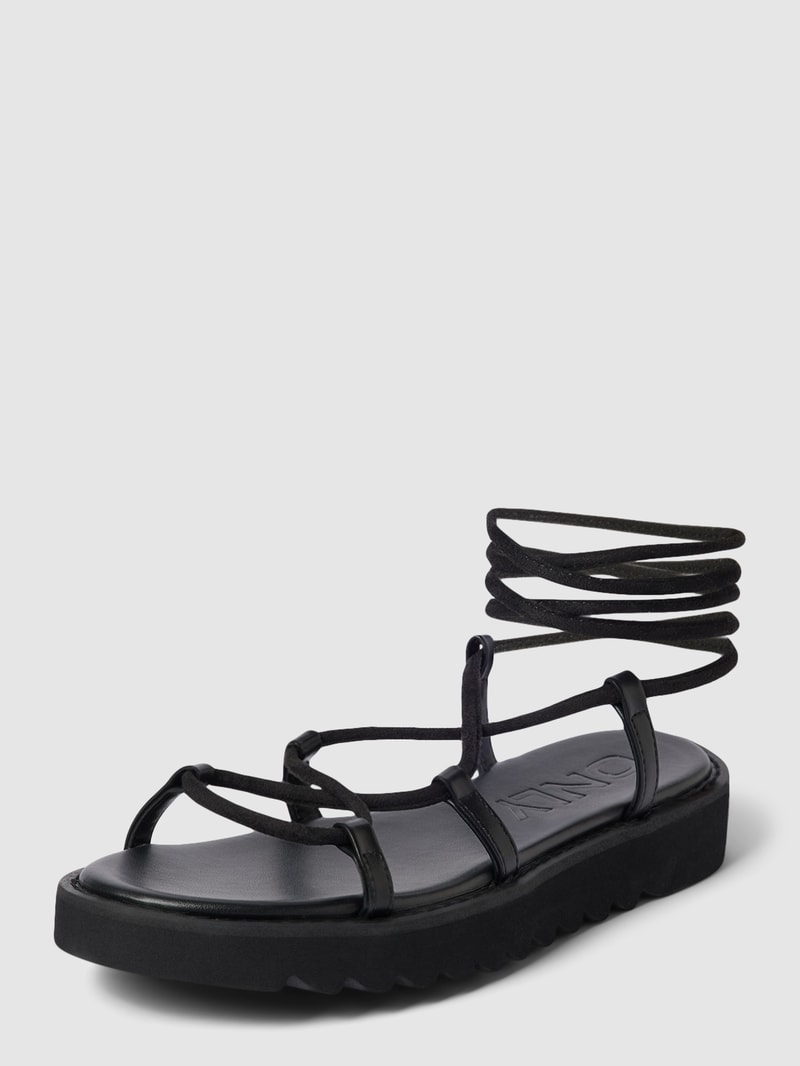 Sandalen mit Schnürung Modell 'MALU' in schwarz