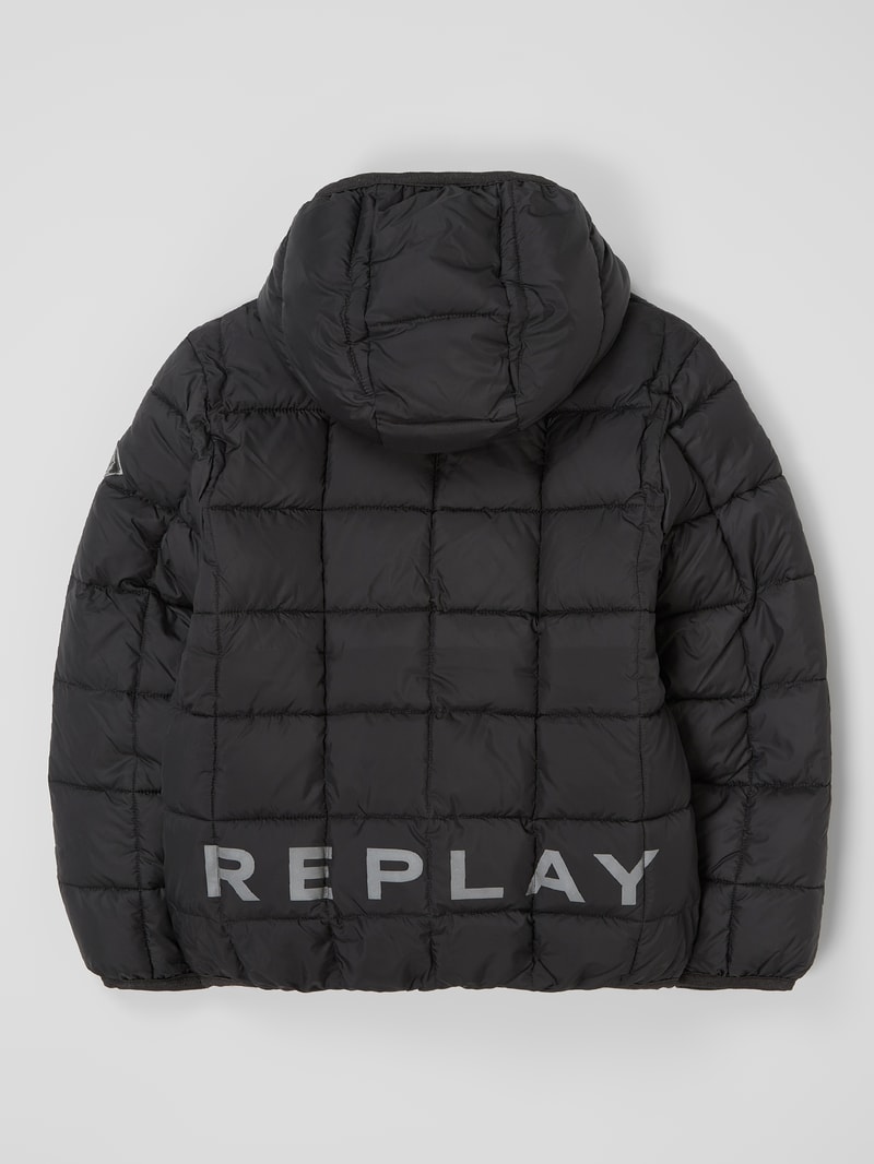 Steppjacke mit Kapuze - wasserabweisend in schwarz