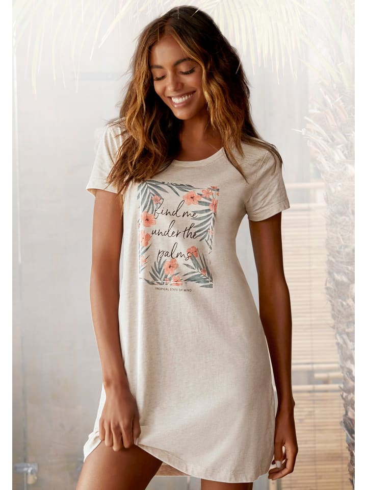 LASCANA Sleepshirt in sand-meliert günstig kaufen