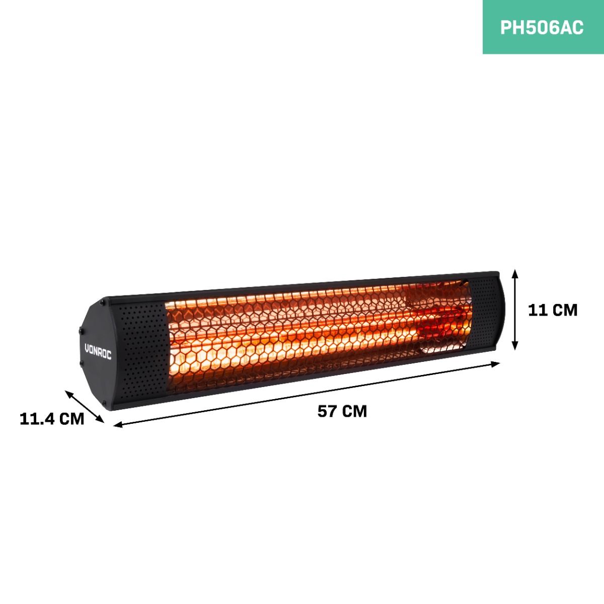 VONROC Marsili Compact 2000 Watt Terrassenheizung
