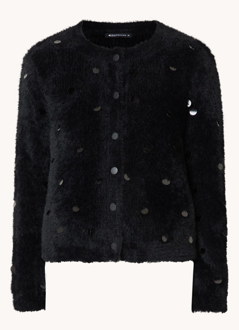 Expresso Chunky knit cardigan with sequins
