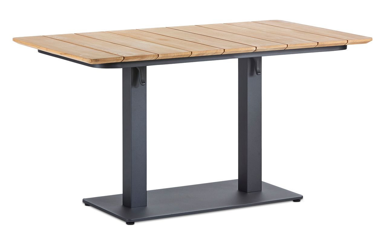 BEST Tisch Cervia 140x80cm anthrazit/TEAK