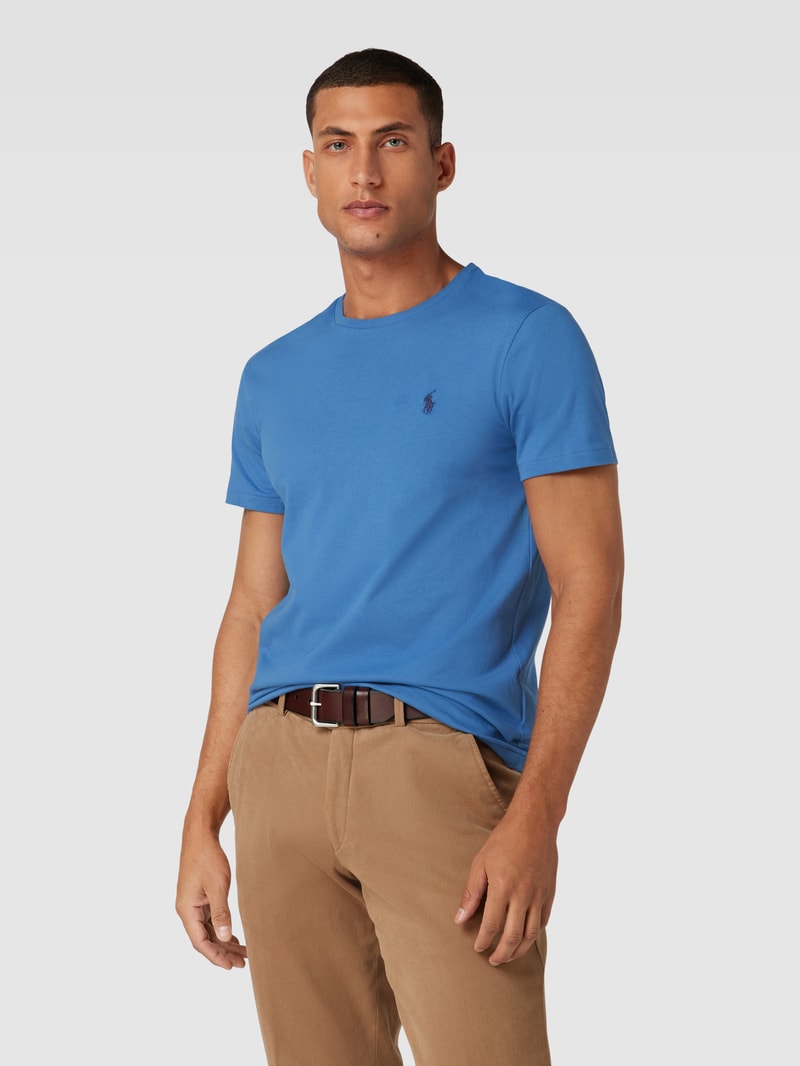 T-Shirt in Melange-Optik in rauchblau