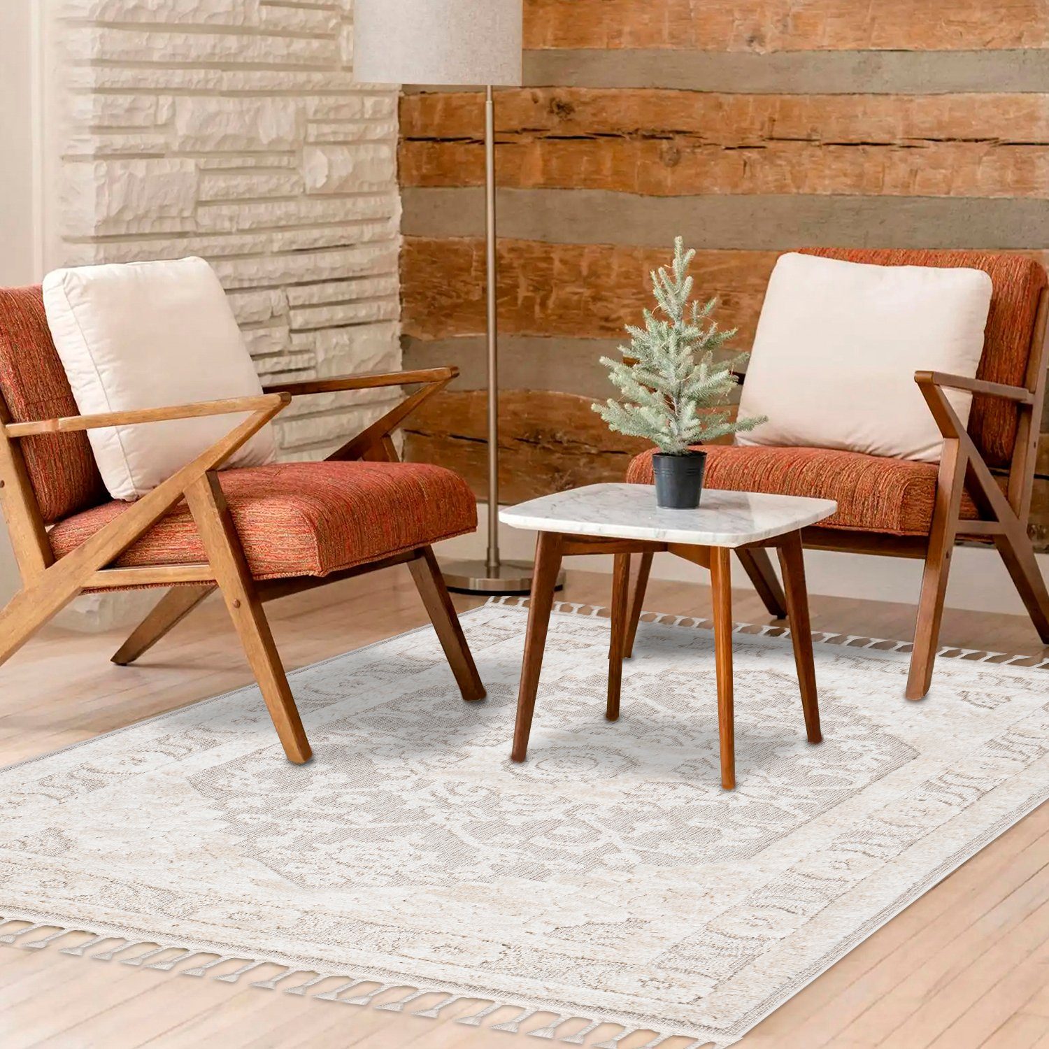 Teppich Boho Skandinavisch Style - Hochtief Effekt Cut-& Loop, payé, Rechteckig, Höhe: 20 mm, Ornament Muster - Hochtief Effekt