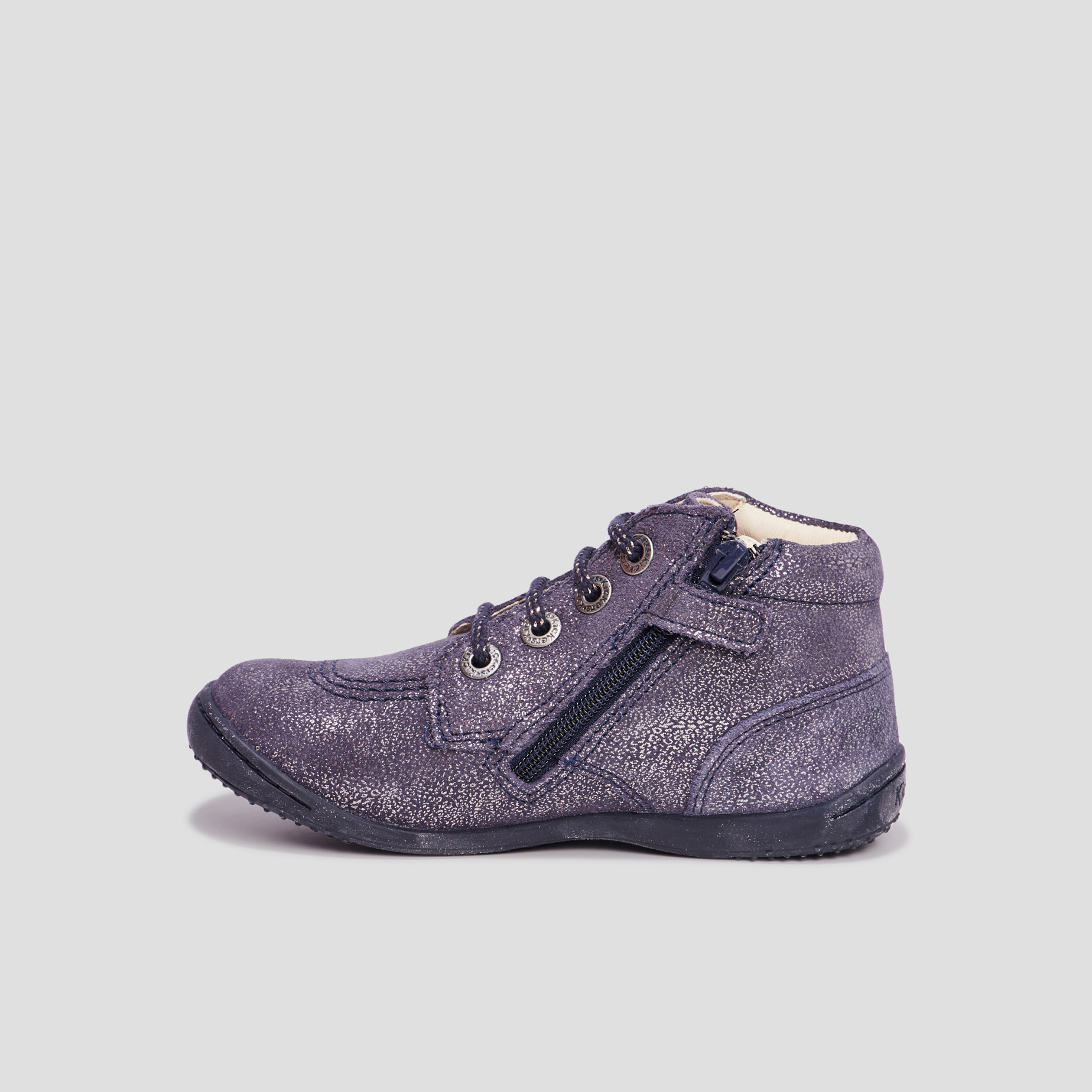 Bottines irisées cuir Kickers Gulyflow bleu marine fille | La Halle