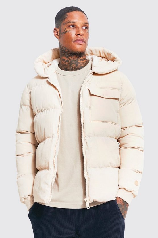 Steppjacke mit Kapuze und Tasche