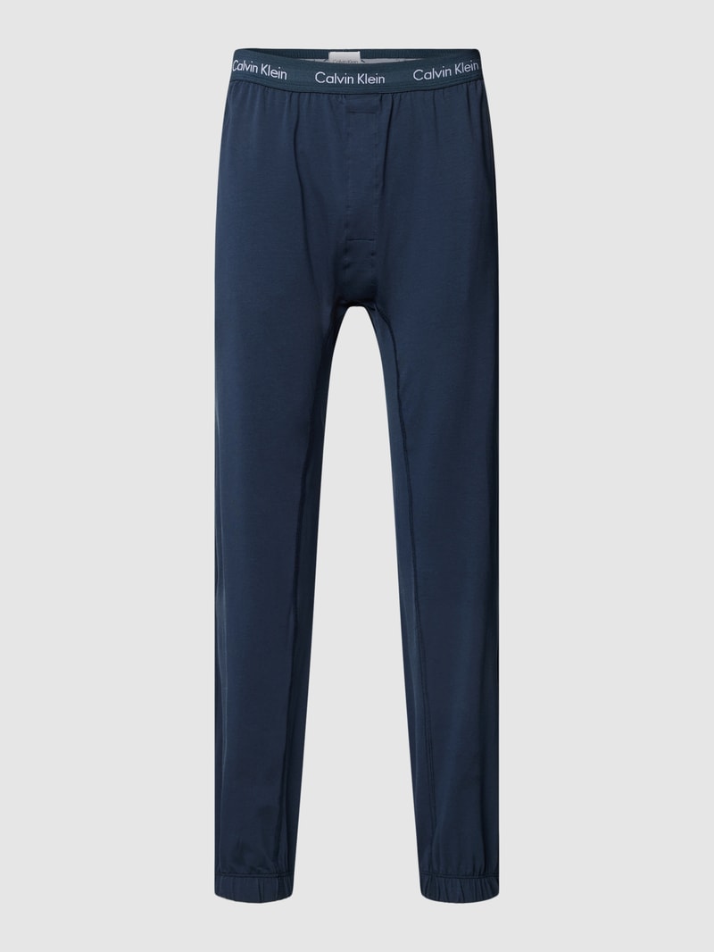 Pyjama-Hose mit Label-Details in dunkelblau