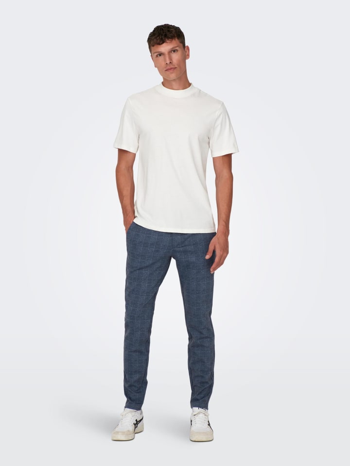 Only&Sons Stoffhose Karierte Stretch Chino Trousers ONSMARK in Blau günstig kaufen
