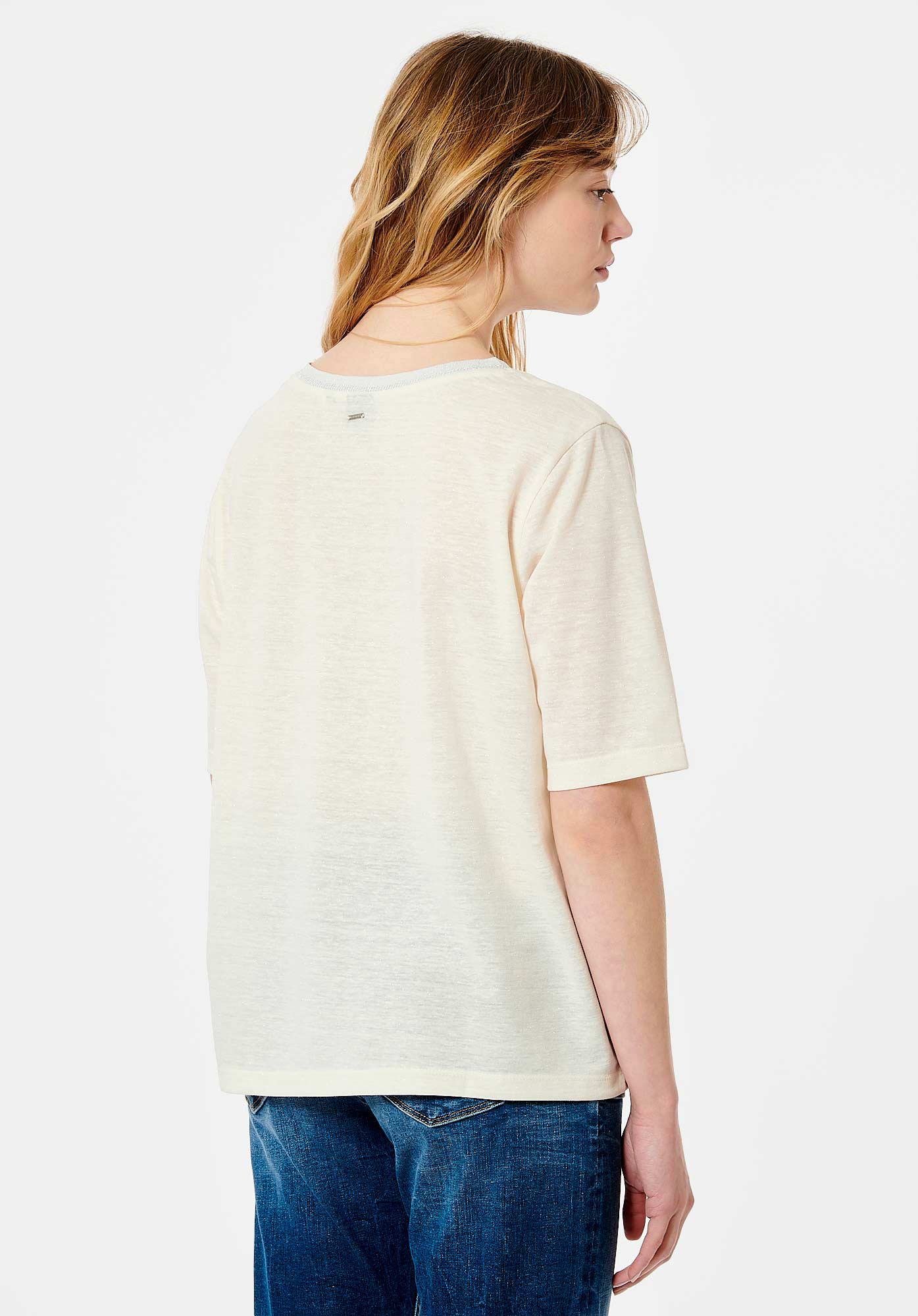 JAIME  T-shirt blanc pailleté Femme