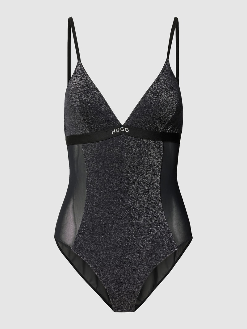 Body mit Effektgarn Modell 'LUREX' in schwarz