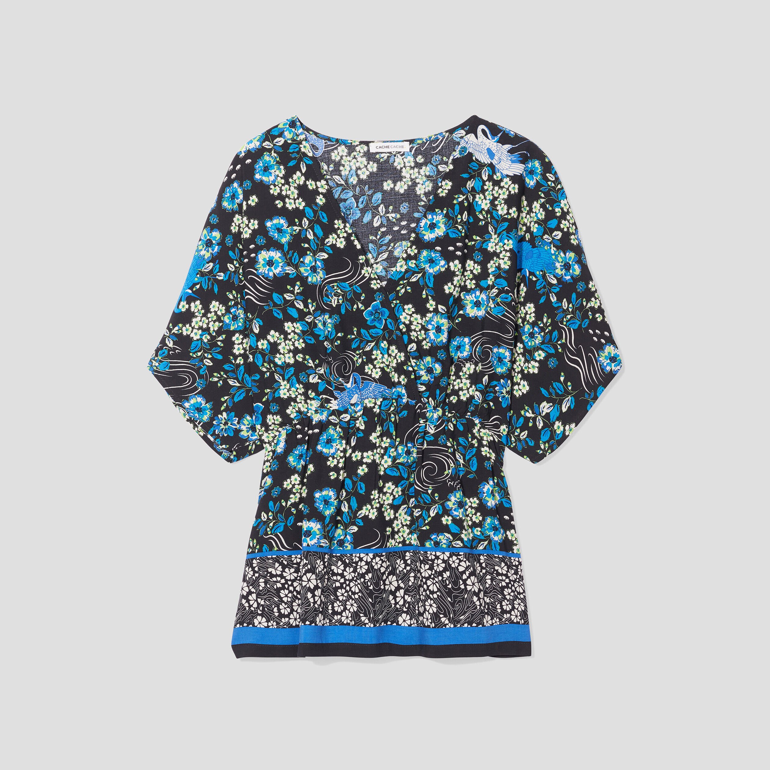 Blouse manches courtes noir femme | Cache Cache
