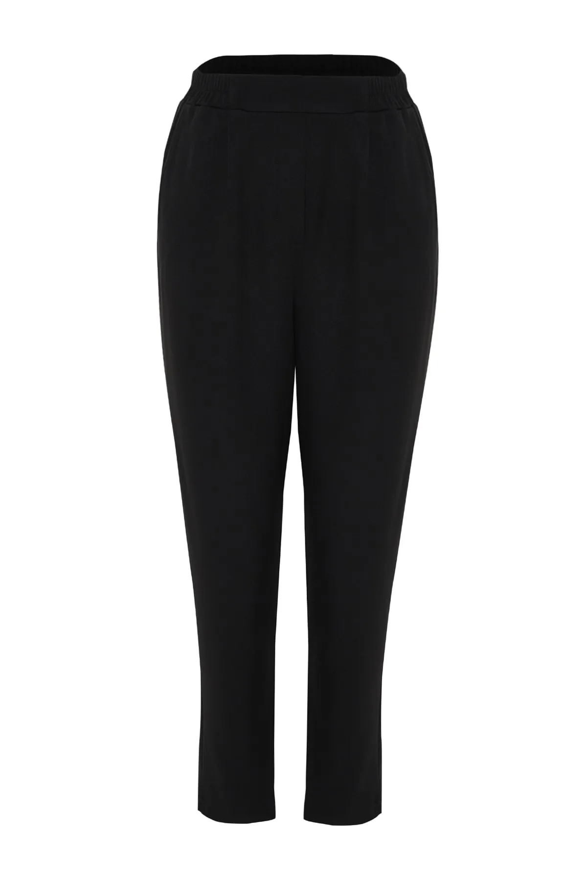 Trendyol Modest  Schwarze, gewebte Hose mit elastischem Bund und Taschendetail TCTSS23TP00008