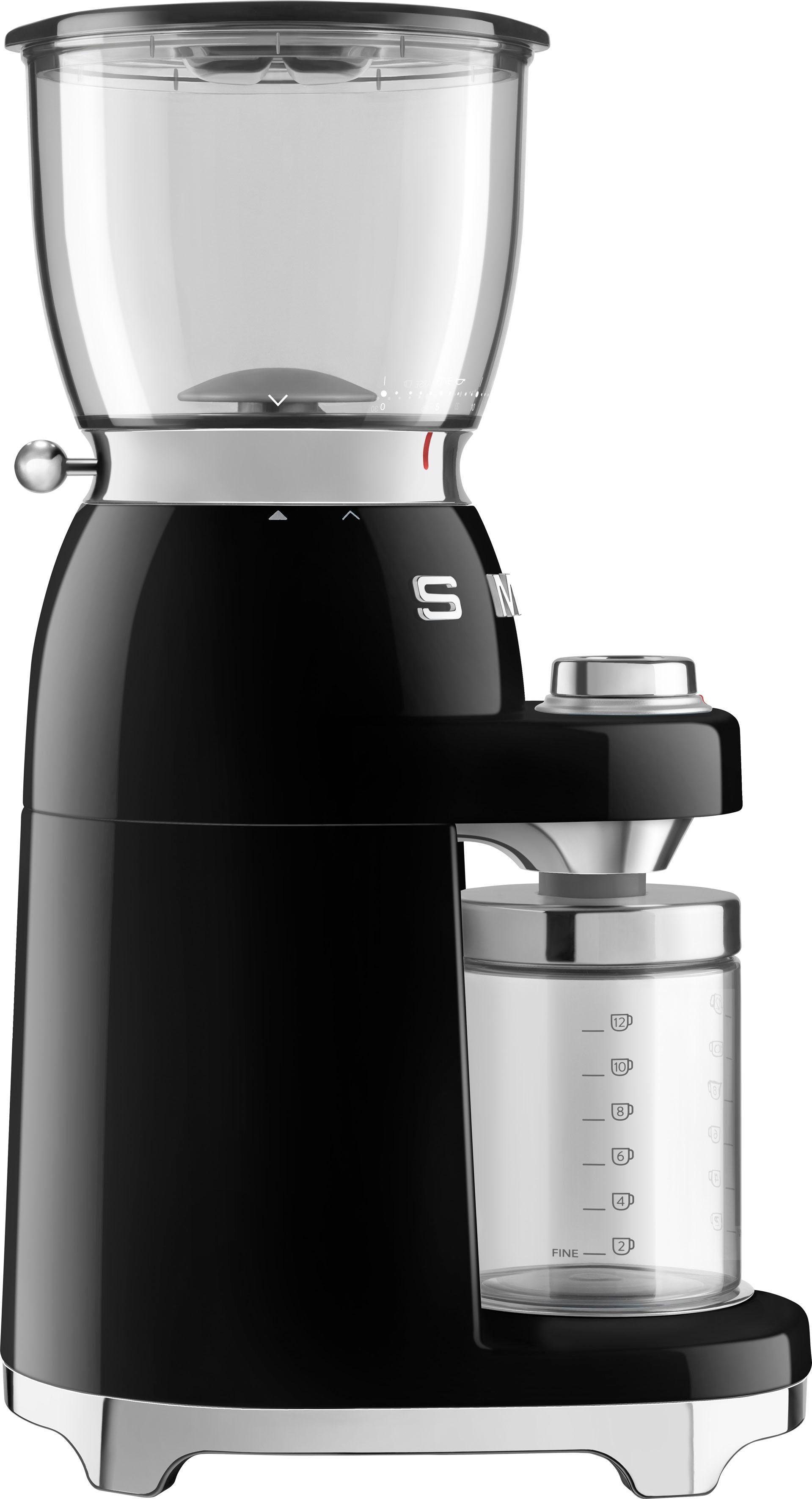 Smeg Kaffeemühle CGF01BLEU Schwarz, 150 W, Kegelmahlwerk, 350 g Bohnenbehälter