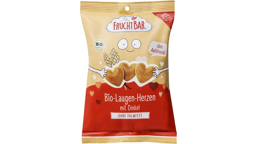 FRUCHTBAR Bio Gebäck Laugenherzen Dinkel 90 g