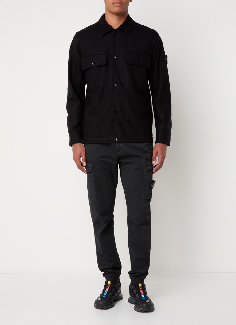 Μπλούζα Stone Island 120F4 Ghost από μείγμα παρθένου μαλλιού σε κανονική γραμμή με τσέπες στο στήθος