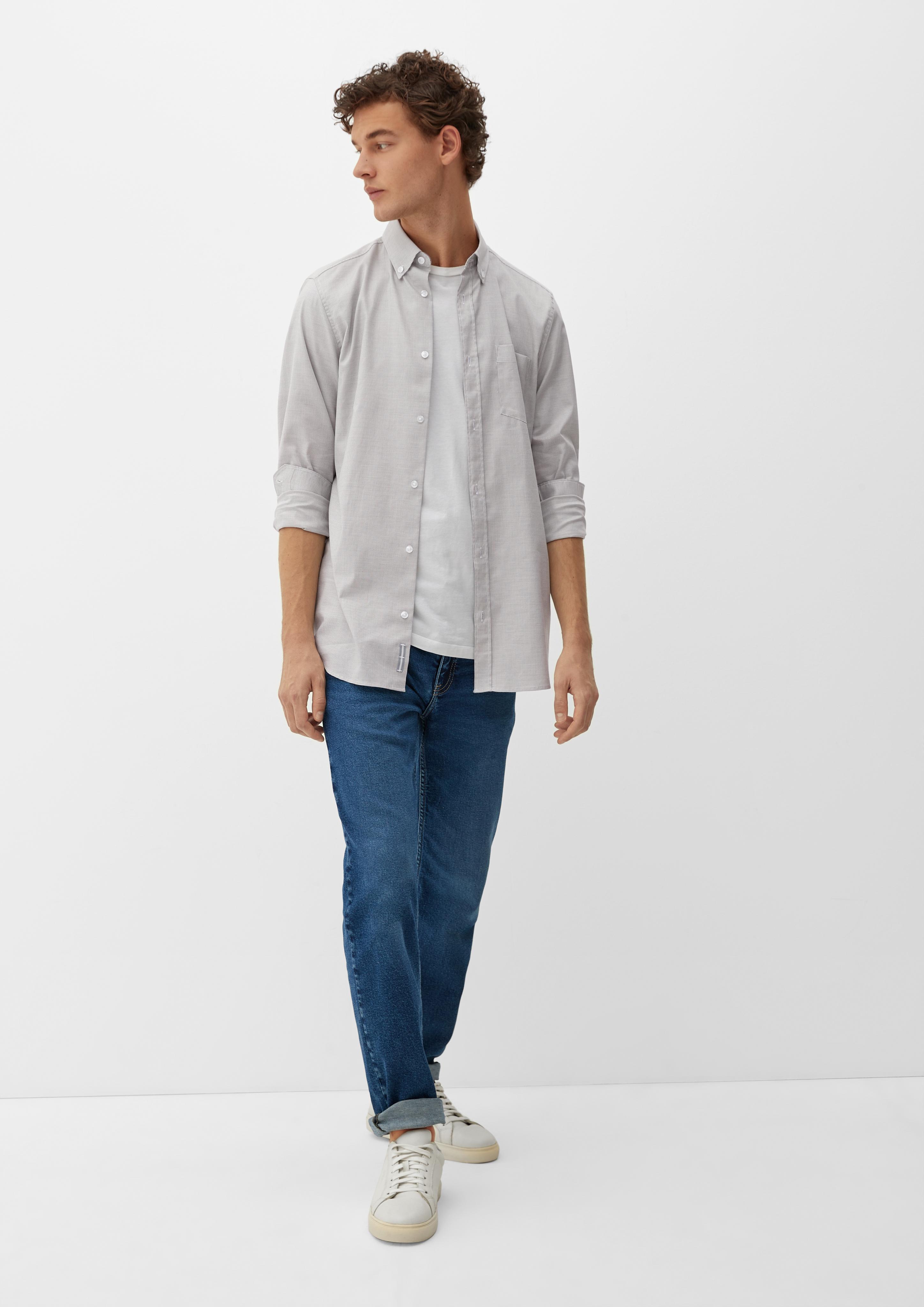 Slim: Hemd mit Minimalmuster  2127460-02K2