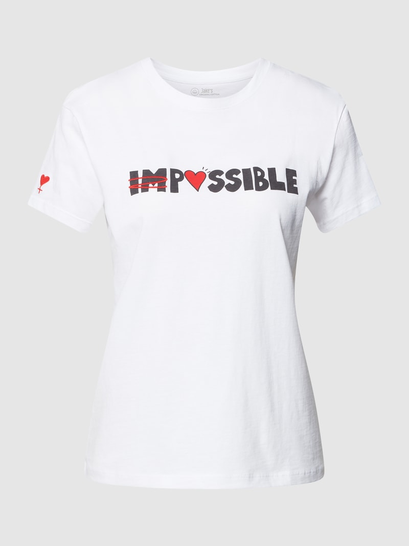T-Shirt mit Statement-Print in weiß
