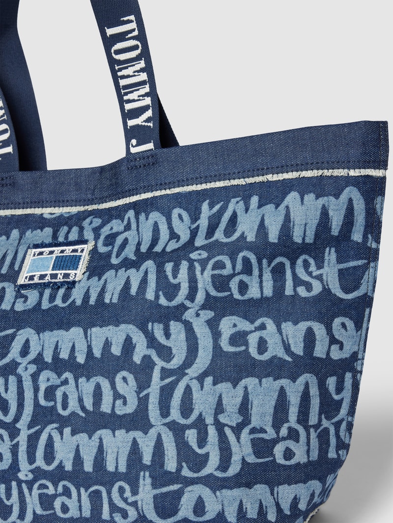 Shopper mit Logo-Stitching Modell 'HERITAGE' in jeans