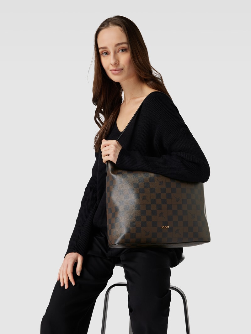 Shopper mit Allover-Muster in dunkelbraun