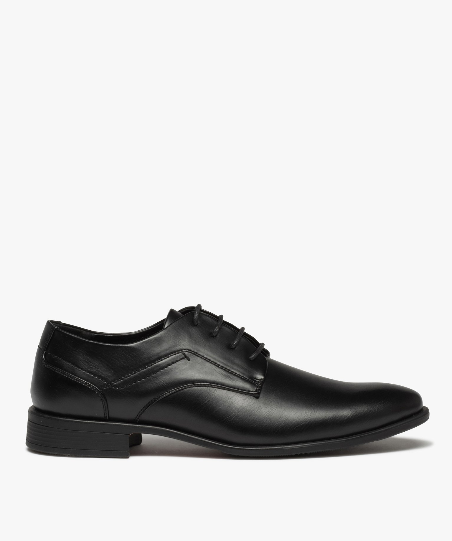 Derbies homme classiques unis à lacets ronds noir | GEMO