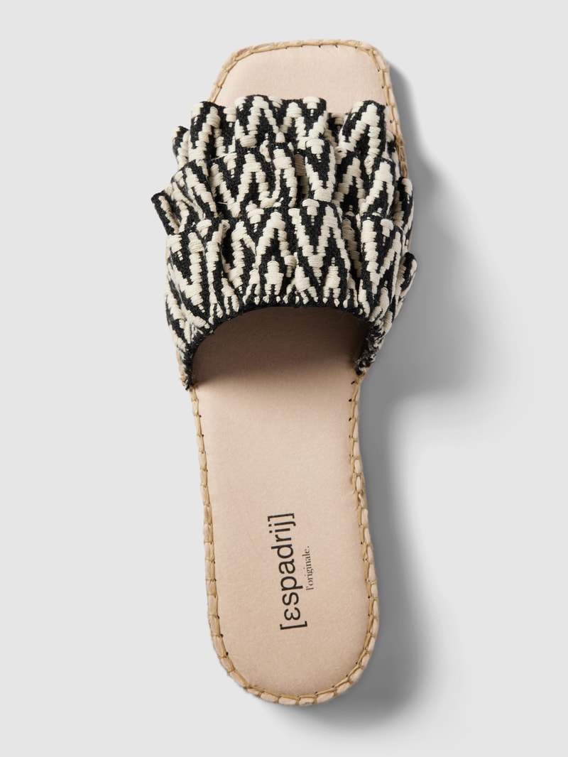 Slides mit Allover-Muster Modell 'Carré' in schwarz