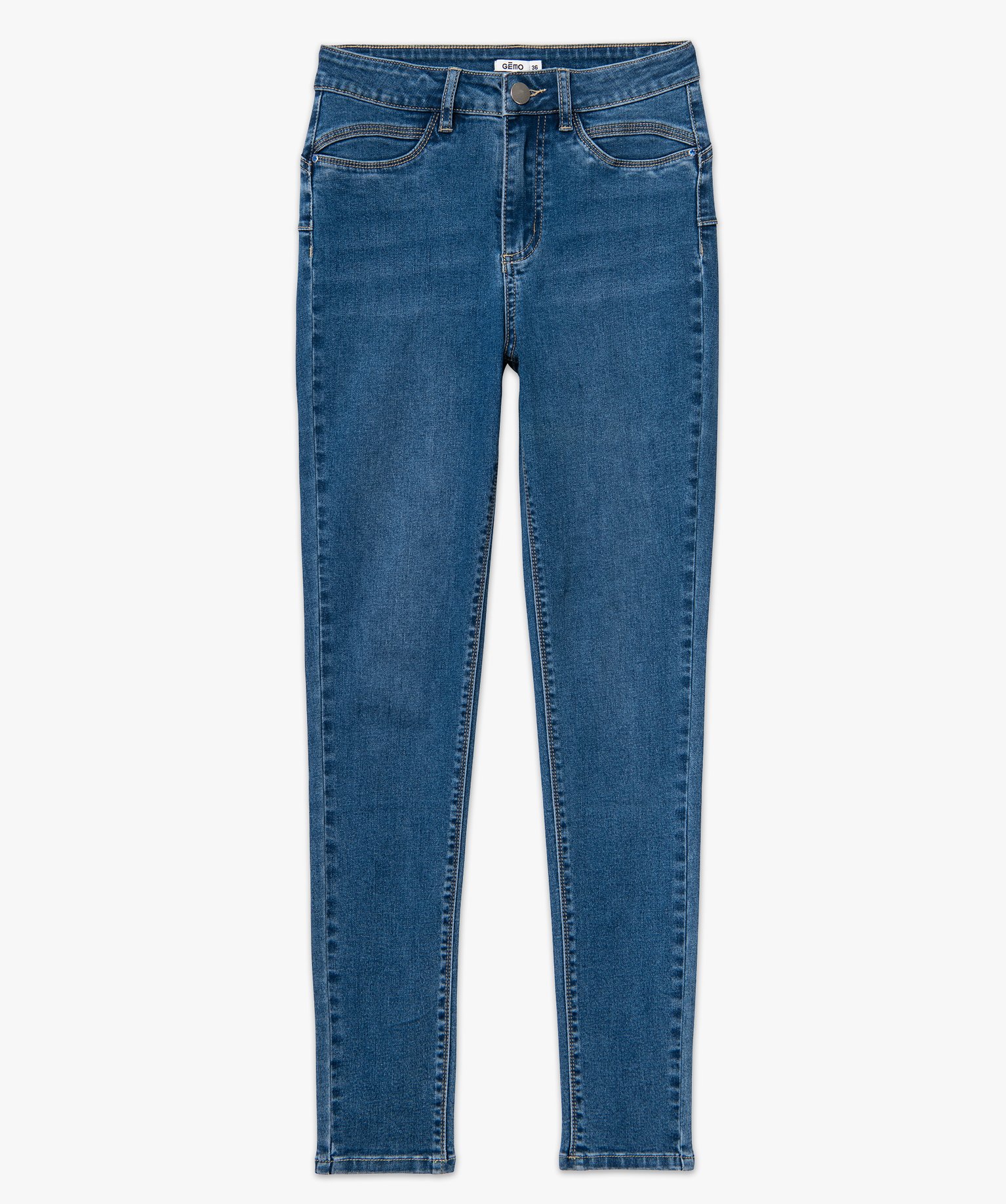 Jean skinny effet push-up taille haute femme stone | GEMO