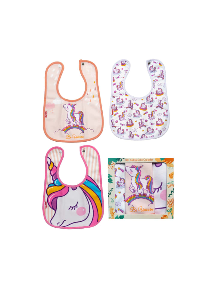 just2little 3er Set Lätzchen Unicorn in Rosa günstig kaufen onesize