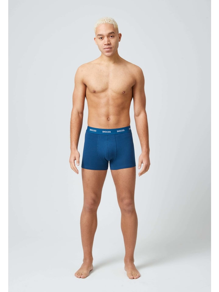 SNOCKS Boxershorts aus Bio-Baumwolle 6 Stück in Blaue Streifen günstig kaufen