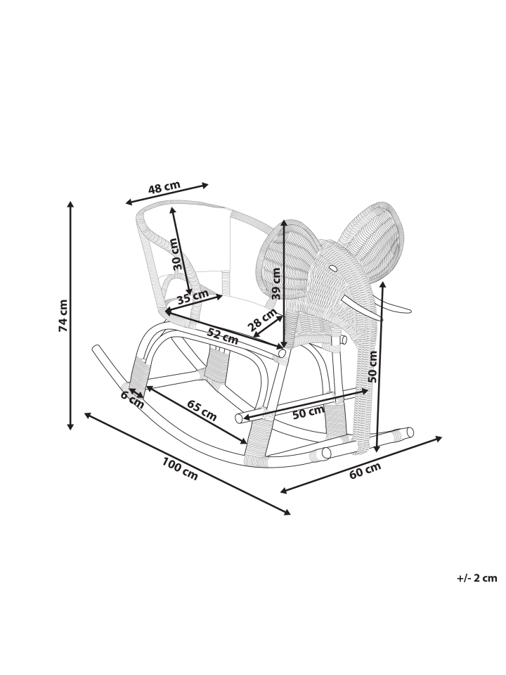 Beliani Kindersessel AMPOLLINO in  - (W) 60 x (H) 74 x (L) 100 cm günstig kaufen onesize