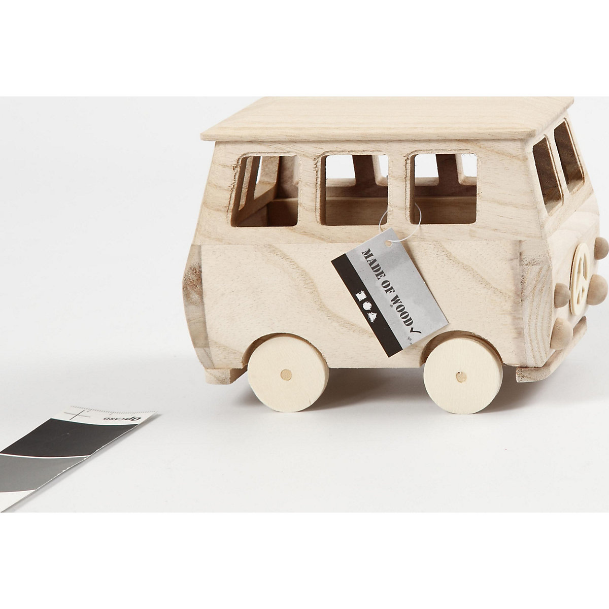 Deko Minibus aus Holz, 17x10x13 cm