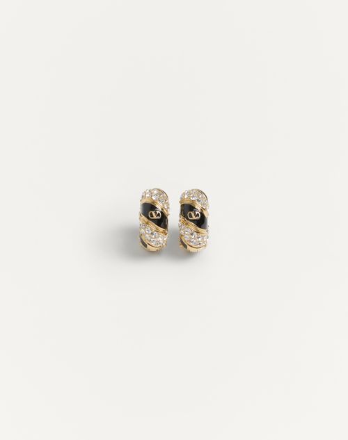 Brincos Pas Plus em metal, esmalte e cristais Swarovski®