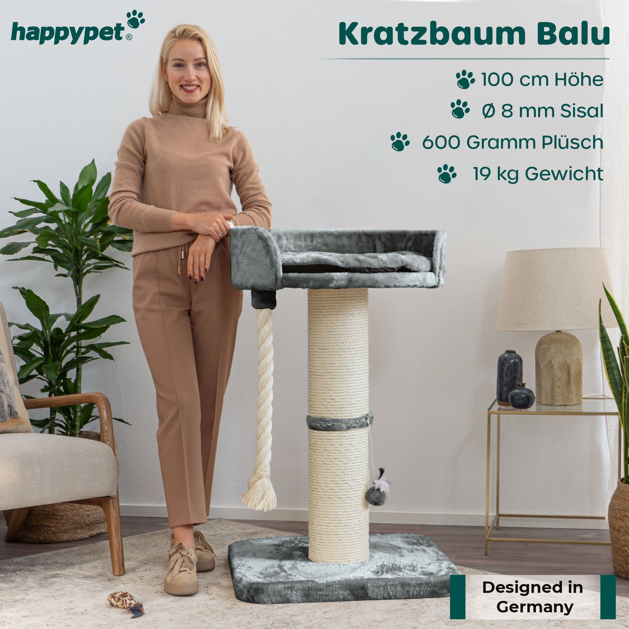 Happypet Kratzbaum MC1000, Aussichtsplattform, Kratztau