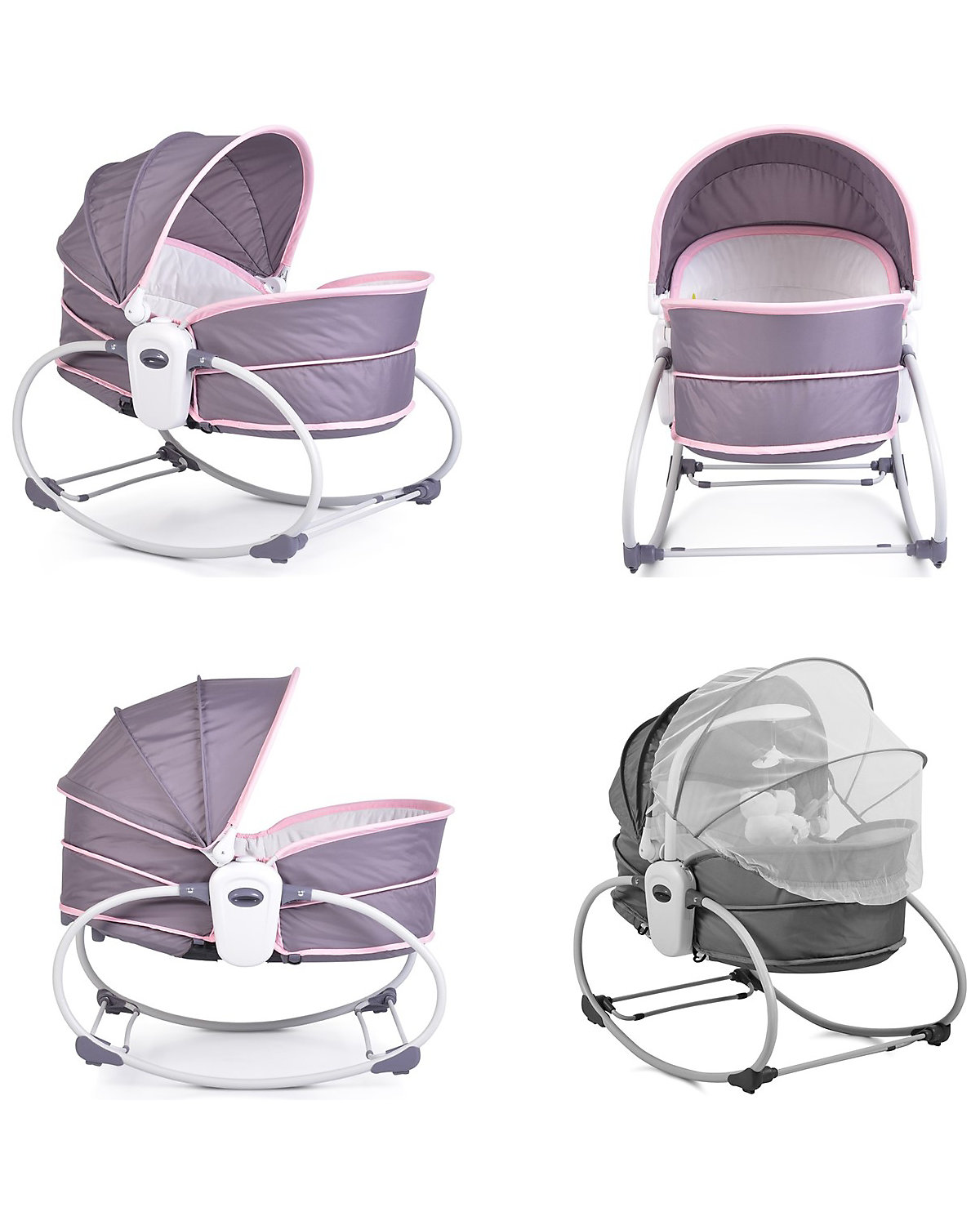 Babywippe Ava mit Musikfunktion Vibration Sonnenschutz Moskitonetz Babywippen