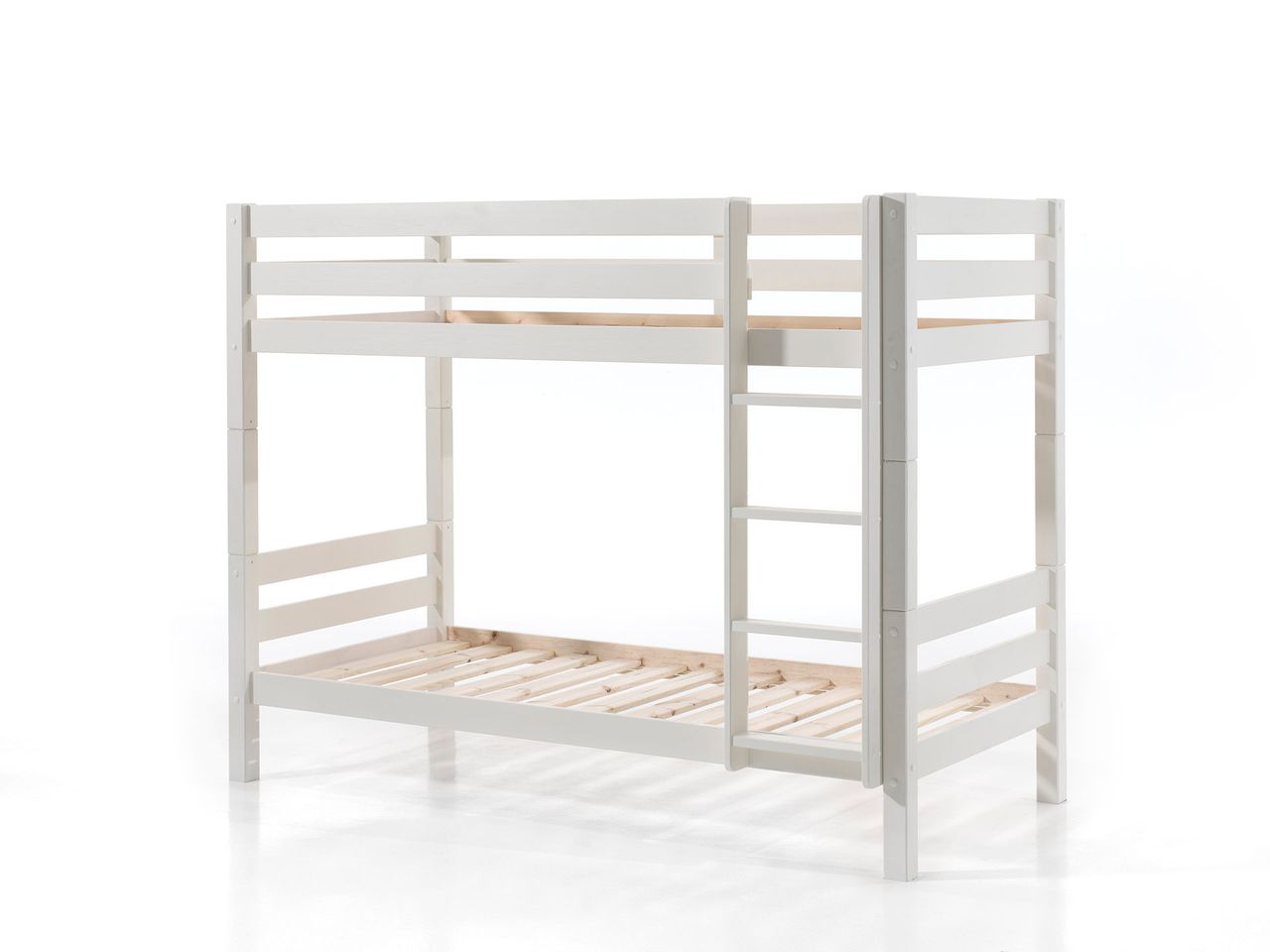VIPACK Etagen-Hochbett Pino 160 cm Höhe, Ausf. Kiefer massiv weiß lackiert