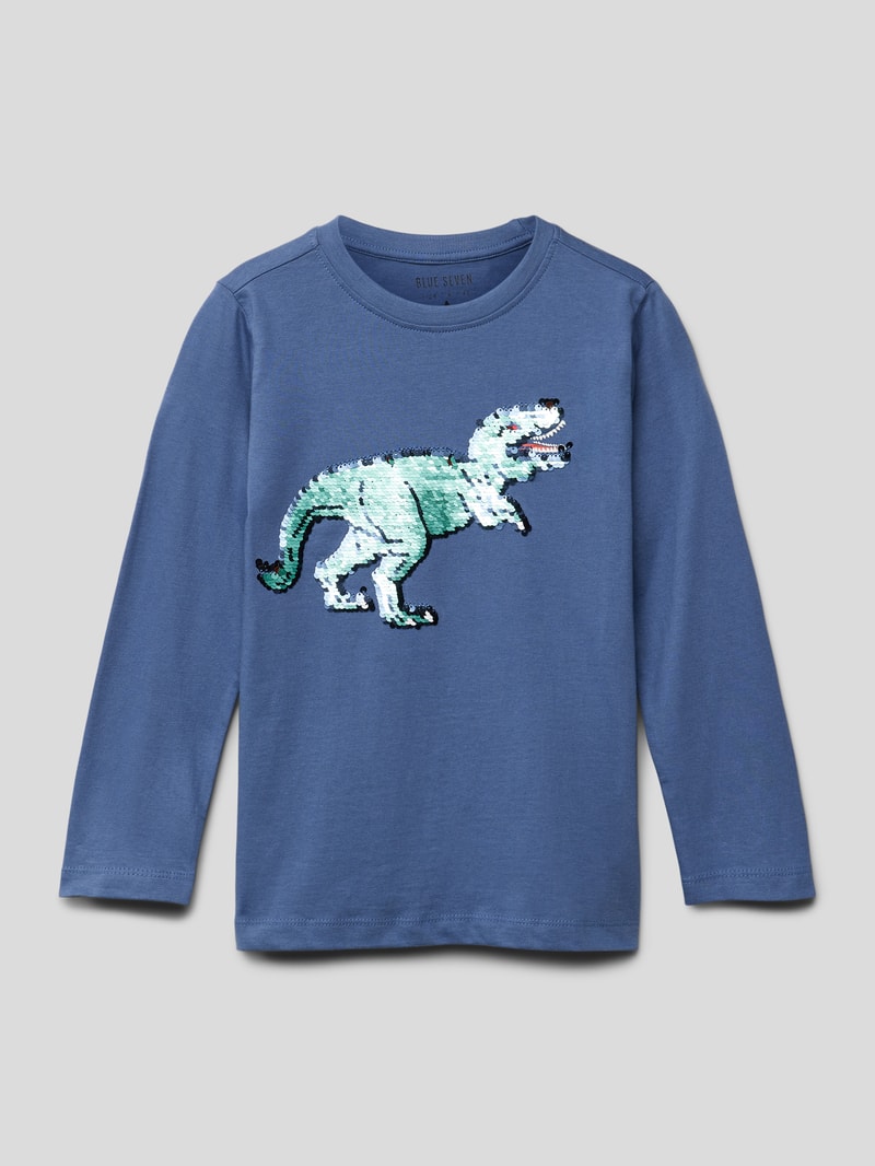 Longsleeve mit Motiv-Print in jeans