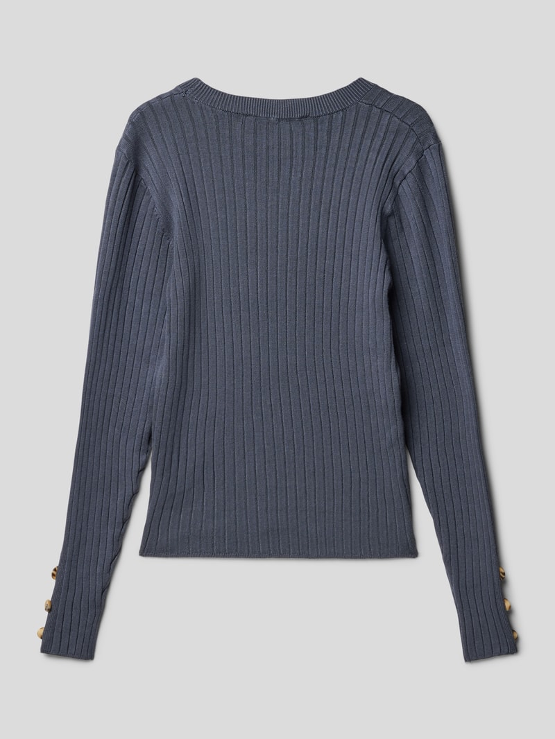 Strickpullover aus Viskose-Mix mit Rundhalsausschnitt in blau