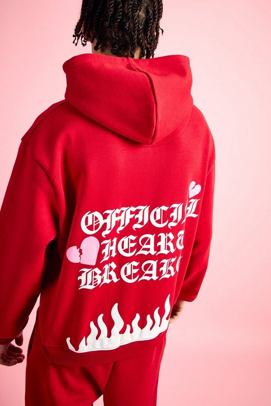 Kastiger Oversize Hoodie mit Heart Breaker Print