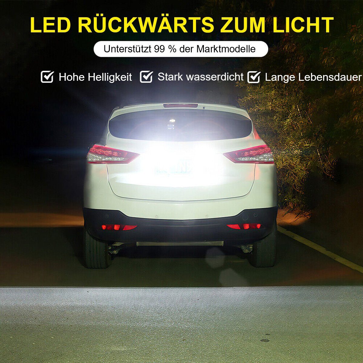 götäzer Anhänger Auto LED superhelles Rogue-Rückfahrlicht universal, 1-tlg., Zusatzlicht, Hochleistungs-Rückfahrlicht, elektrisches Auge, extern