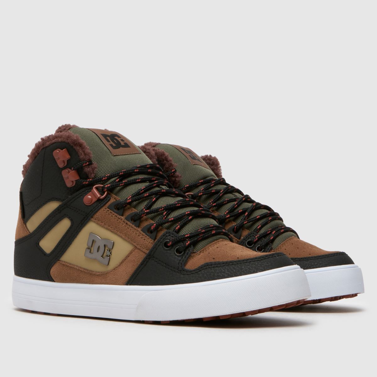 DC Pure – Höga sneakers i brunt, flerfärgat material
