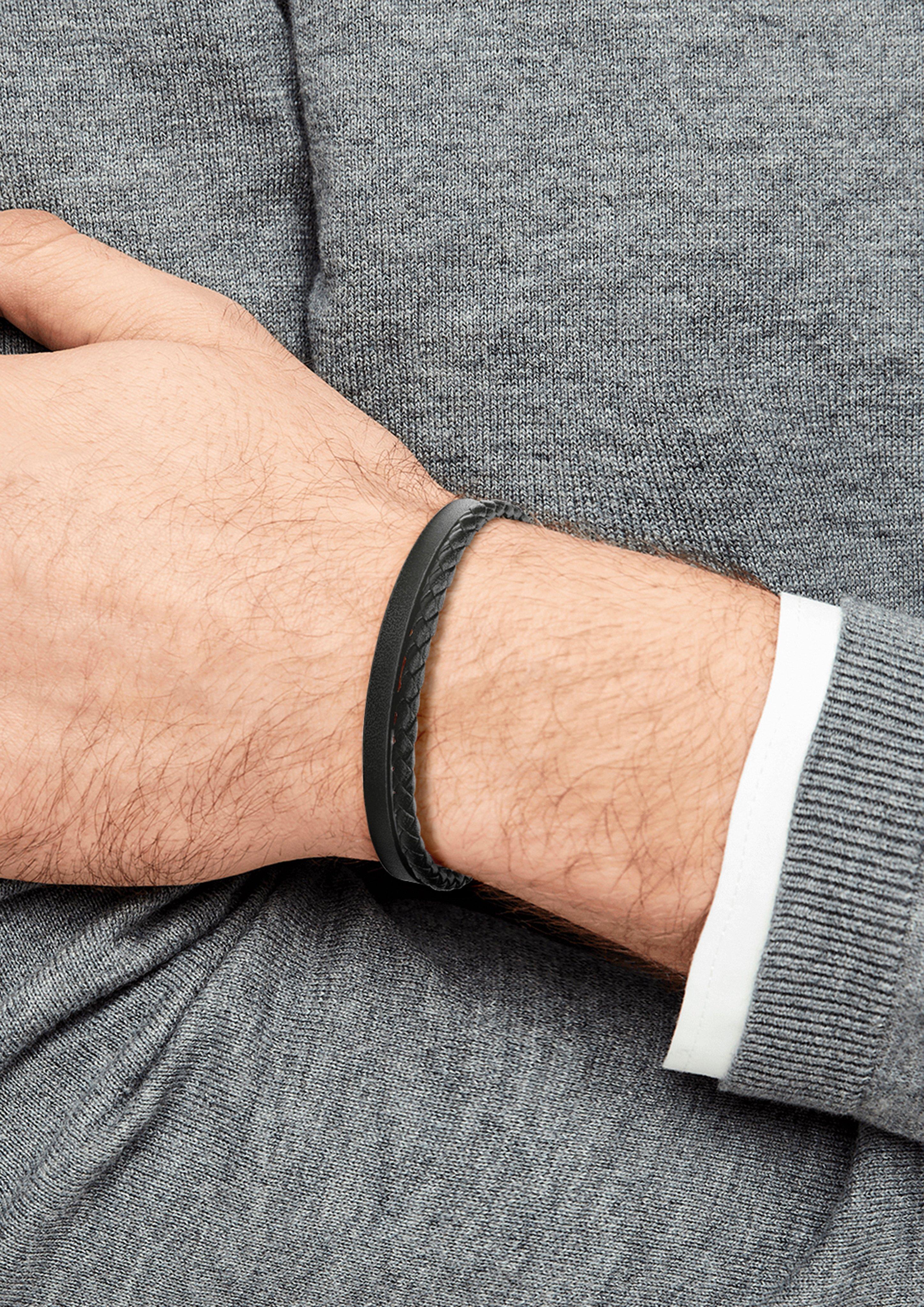 Lederarmband mit Edelstahl  272.002.6412.4335-99B0