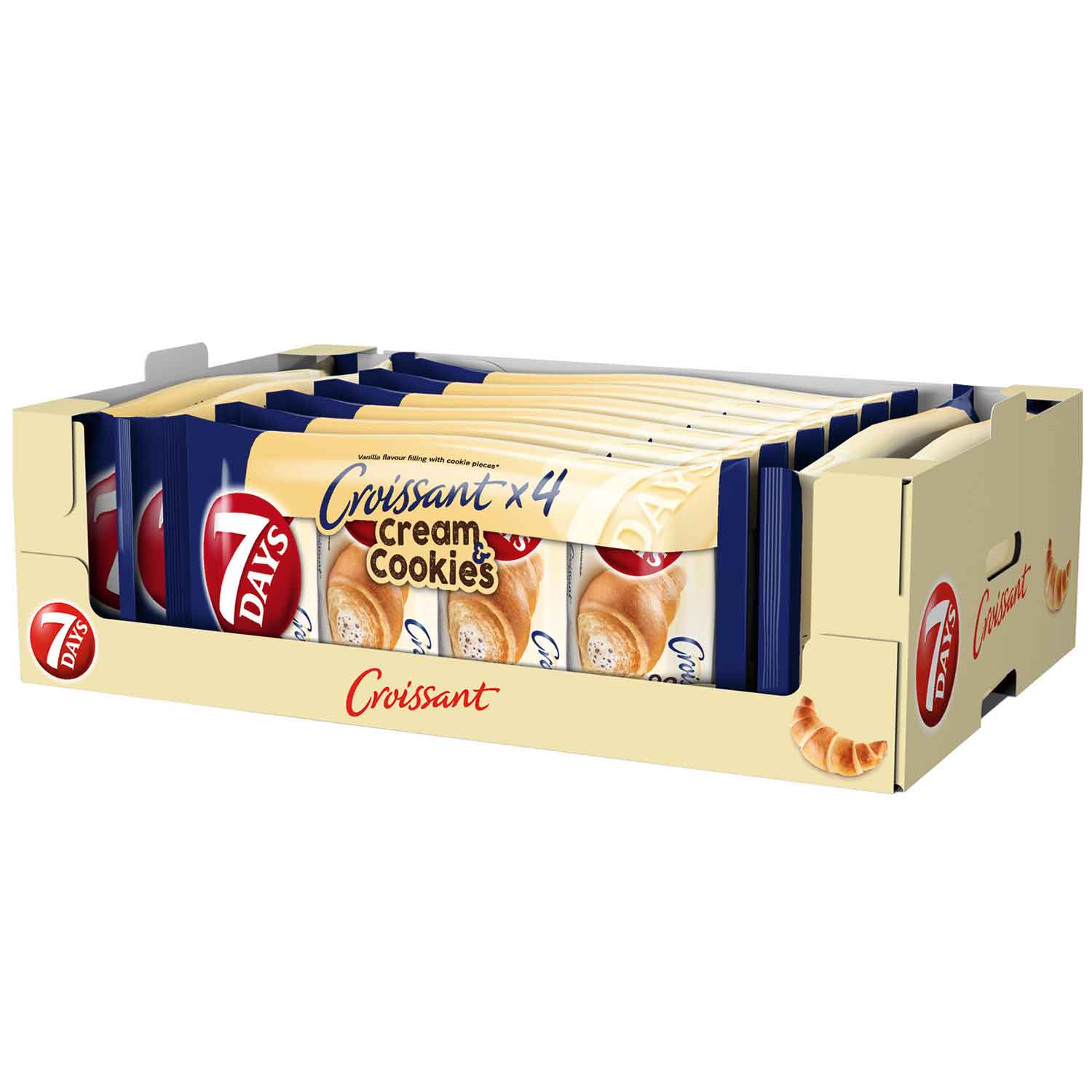 7Days Croissant Cream & Cookies Vanille 4x60g