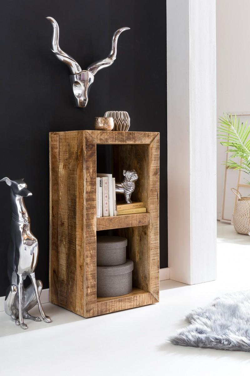 Wohnling Standregal RUSTICA Massivholz Mango 90 x 45 x 35 cm